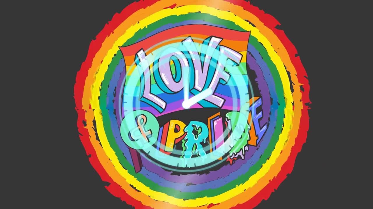 검은 바탕 위에 사랑과 자부심의 애니메이션