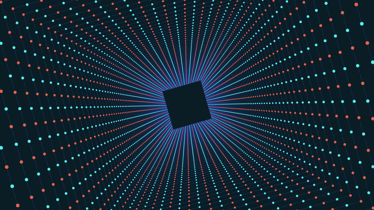 A Black Square With Red And Blue Dots