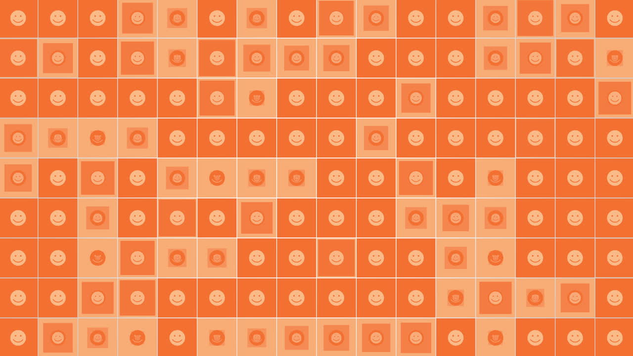 Social Smile network icons pattern on orange background