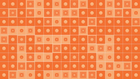 patrón de iconos de red de sonrisa social sobre fondo naranja