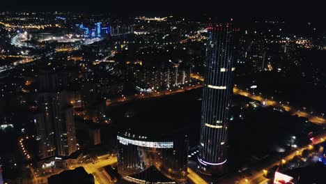 city skyline at night