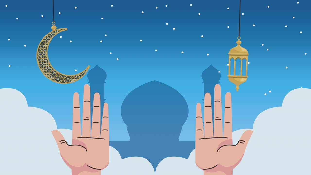 hajj mabrour celebrando con manos y linternas