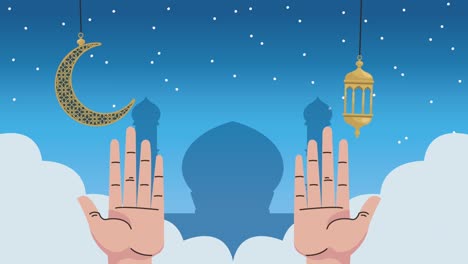 hajj mabrour celebrando con manos y linternas