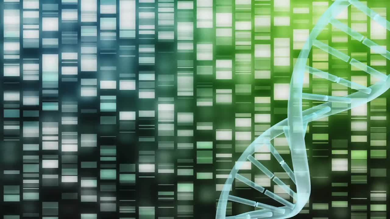 DNA rotating with matrix in background