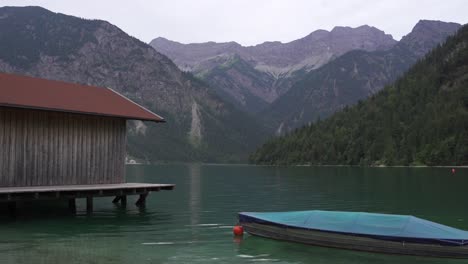 famous view of lake plansee, austria