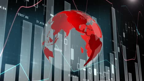 Red-globe-rotating-with-arrows-and-charts