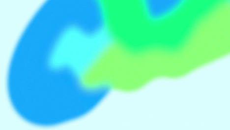 Animation-of-out-of-focus-green-and-blue-abstract-shapes-on-blue-background