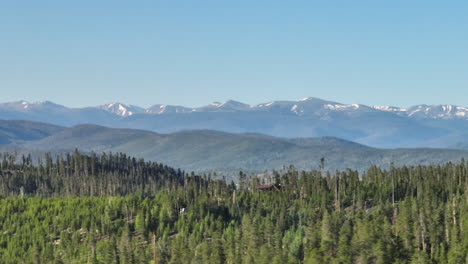 telephoto drone shot of sunrise in the rocky mountains of colorado