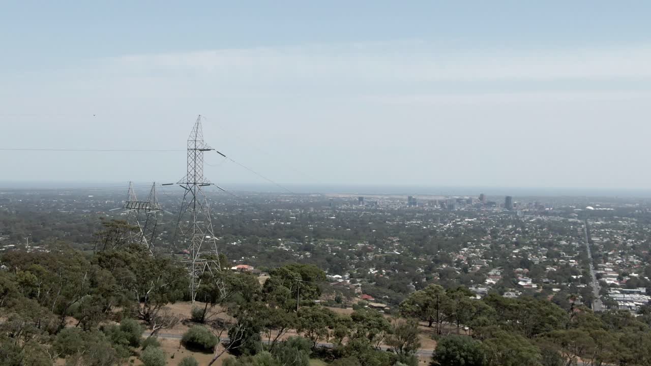 View Of Adelaide Cityscape Over The Hills With Lush Trees In Australia