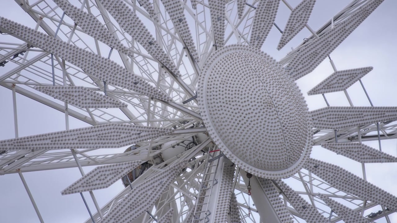 Center point of a rotating ferris wheel