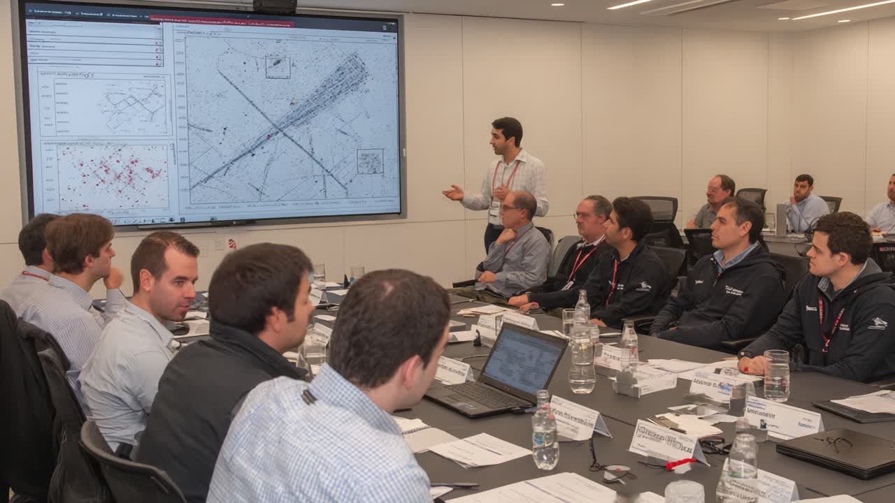 Engaging Business Meeting: Key Insights Discussion in a Collaborative Environment with Dynamic Presentation Data Analysis and Team Interaction