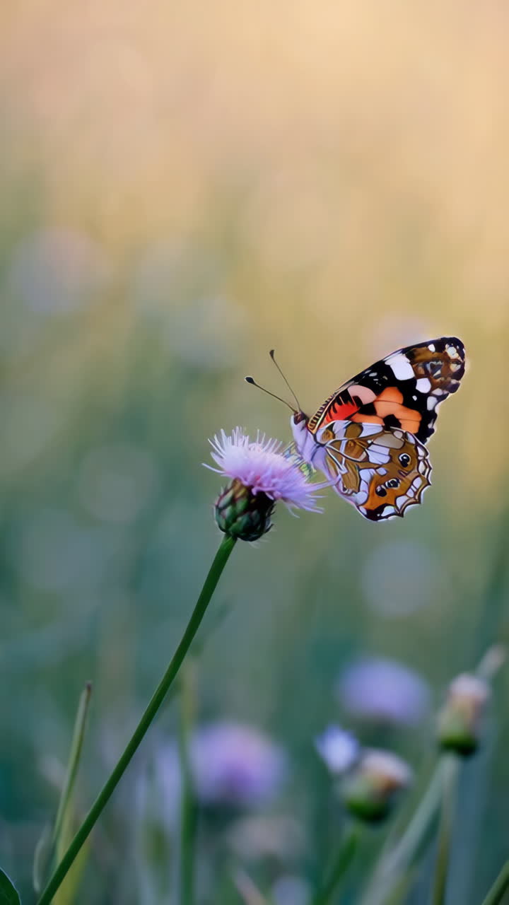 Farfalla su un fiore viola
