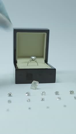 luxury diamonds on white background
