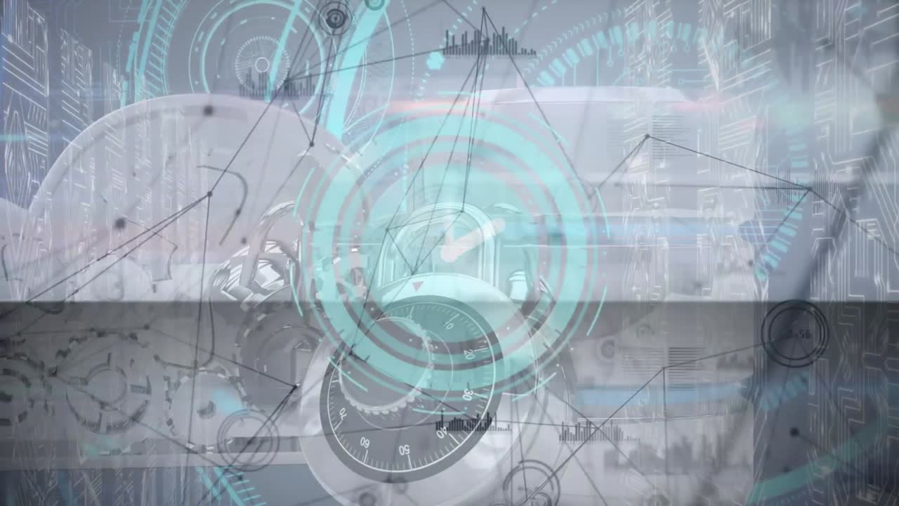 Animation of data processing over server room