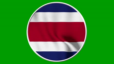 costa rica circular flag loop - realistic 4k flag waving in the wind