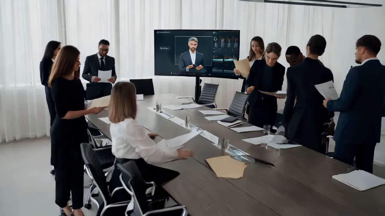 reunión de negocios en una oficina moderna