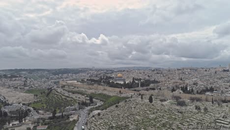 aerial footage of the temple mount in jerusalem, israel