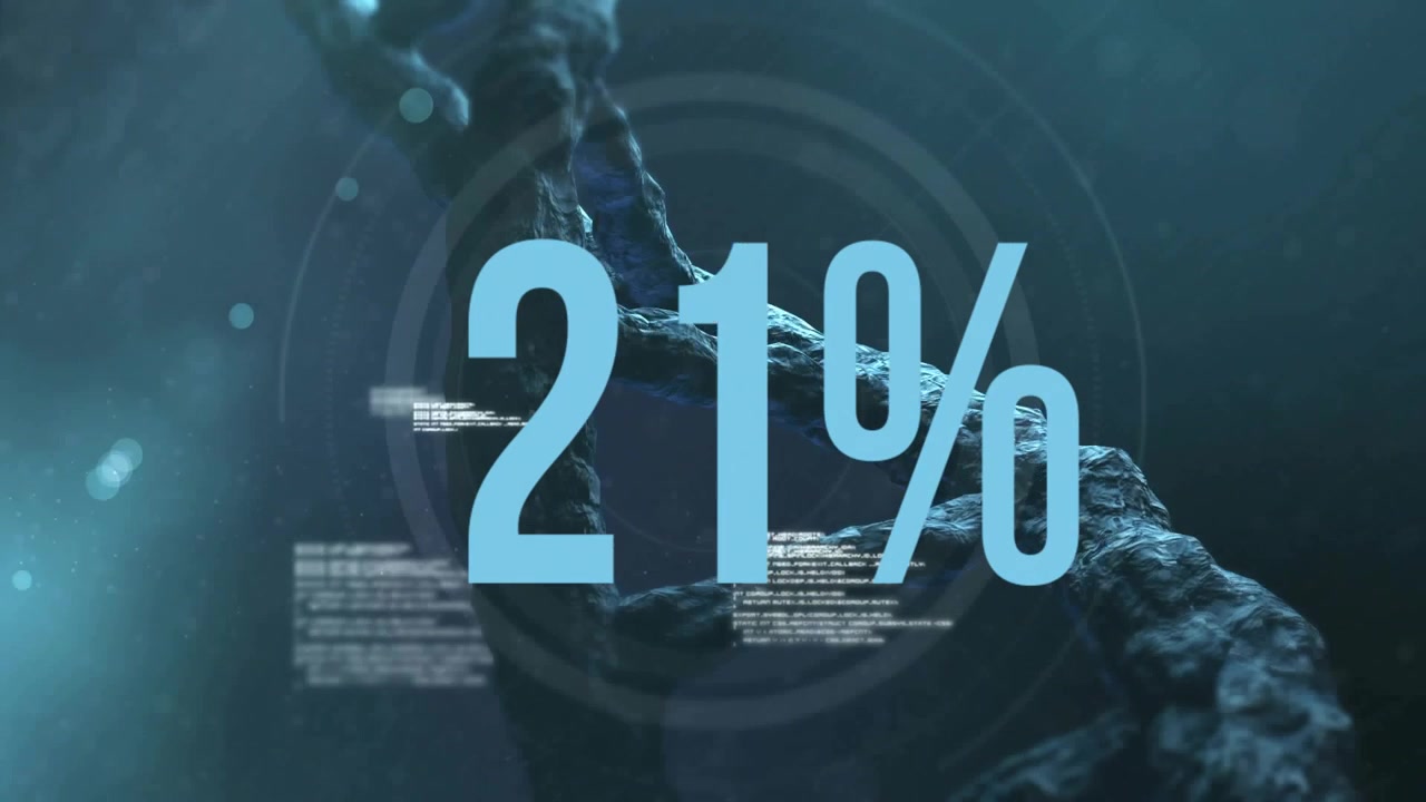 3D DNA helix rotating in research visualization, percentage overlay updating and revealing textures