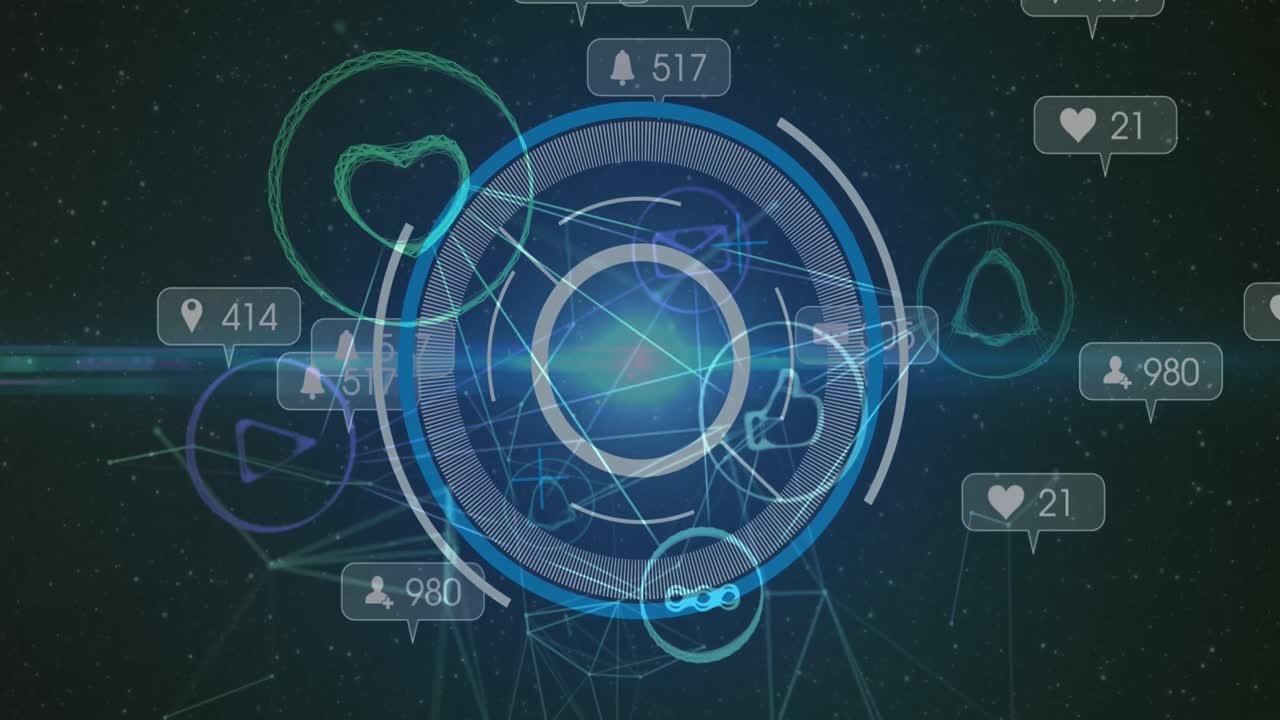 아이콘의 애니메이션과 연결 네트워크를 통해 범위 스캐닝