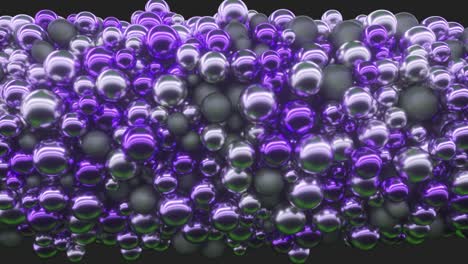 aparición aleatoria abstracta de esferas que interactúan entre sí. concepto de movimiento. animación 3d