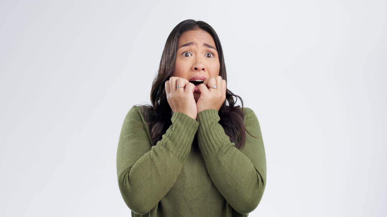 두려움, 공포와 두려움 여성의 얼굴