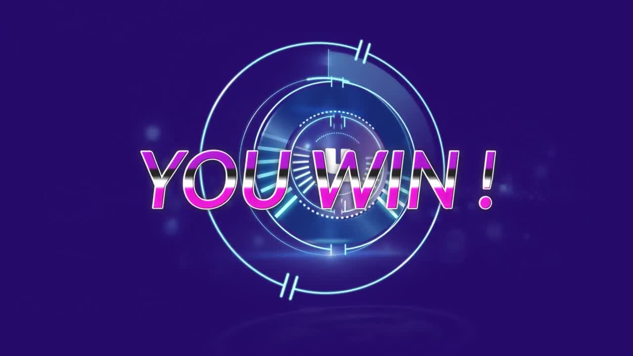 너의 애니메이션은 범위 스캐닝과 파란색 배경의 반점 위에 텍스트를 이길