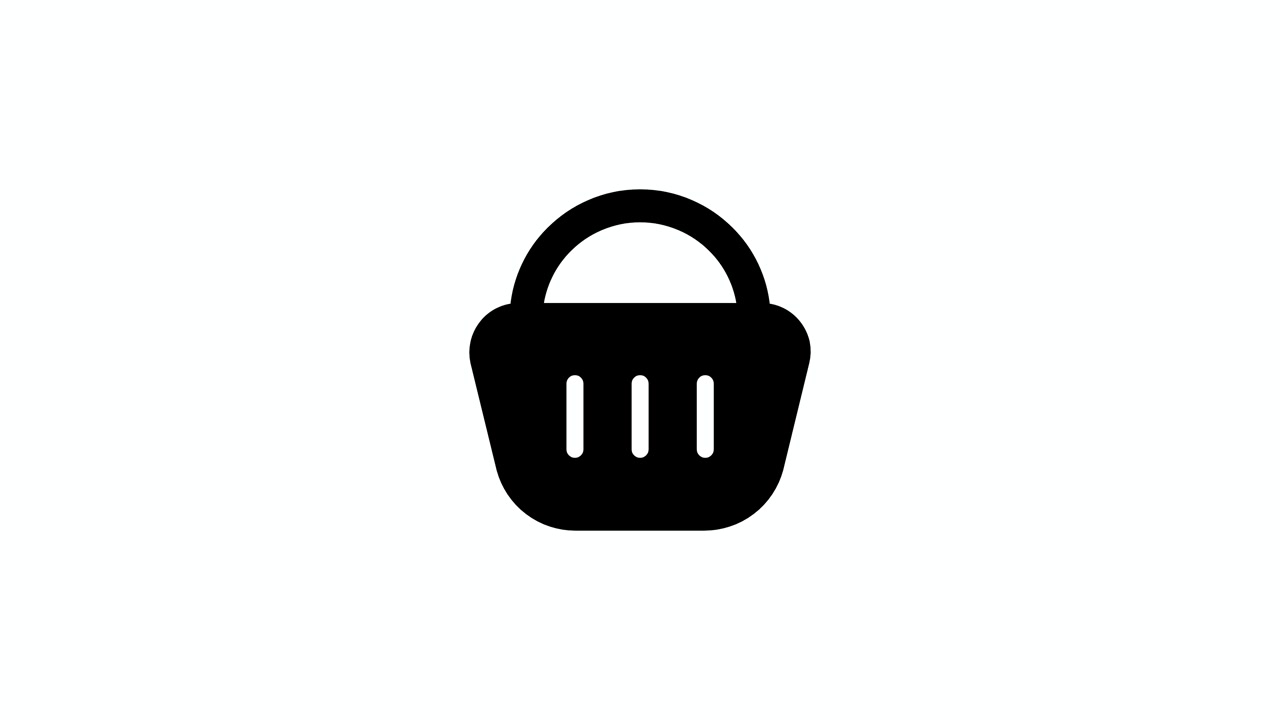 Icona animata del carrello della spesa che appare e scompare