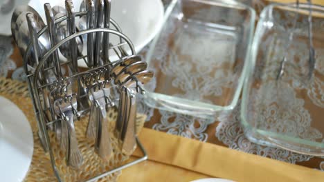 cutlery and plate on a dining table