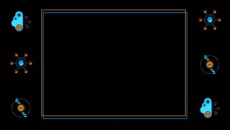 video en 4k de iconos de criptomonedas de dibujos animados en fondo negro.