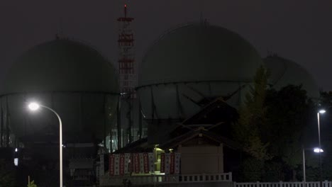 gas tank in japan, tokyo night view
