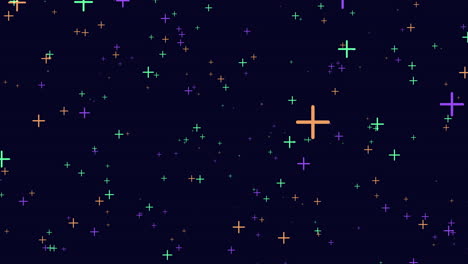 colorful star cross pattern on black background