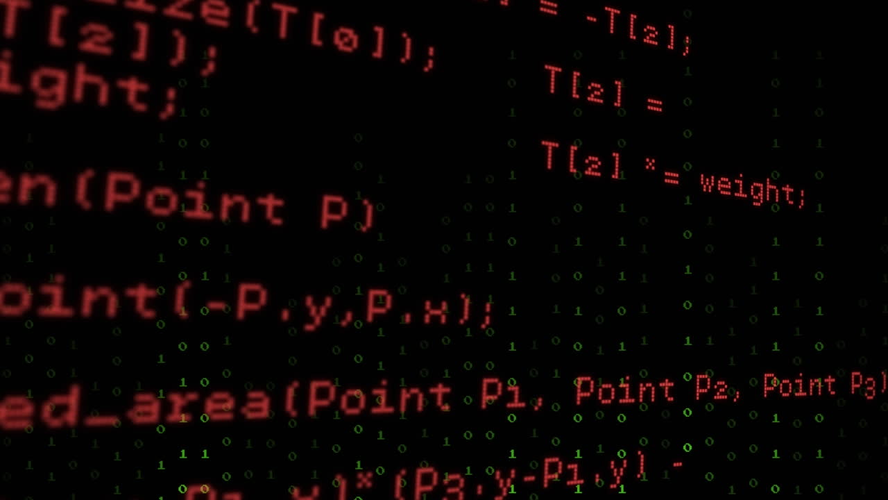 animación de codificación binaria y procesamiento de datos
