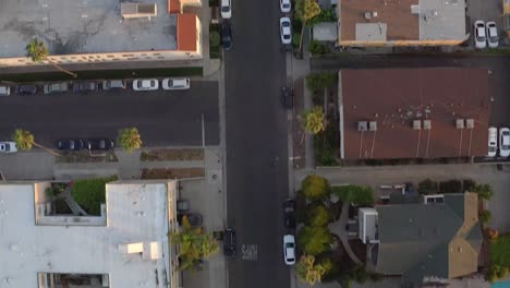 aerial, driving through the city, drone view