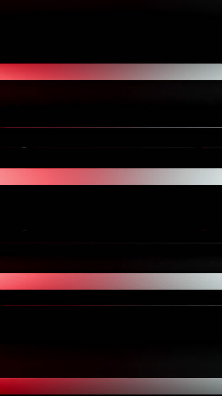 Bandas horizontales negras con brillo rojo, rayas superpuestas tipo persiana revelan reflejos carmesí a través de una superficie elegante