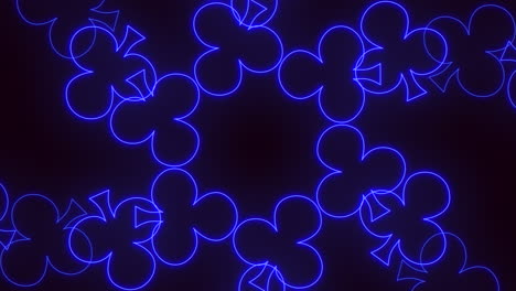 glowing blue circle pattern forms flower design