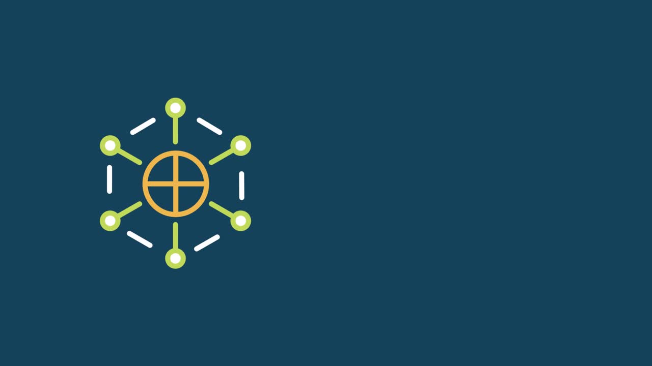 파란색 배경에 기술 아이콘의 4k 비디오