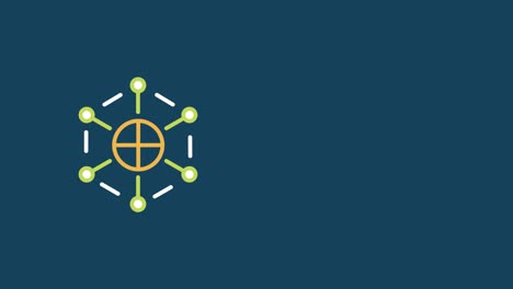 video en 4k de iconos tecnológicos sobre un fondo azul.