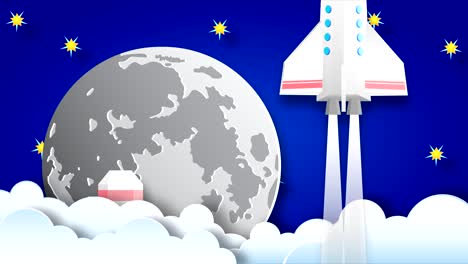 varias lanzaderas vuelan contra el fondo del cielo estrellado