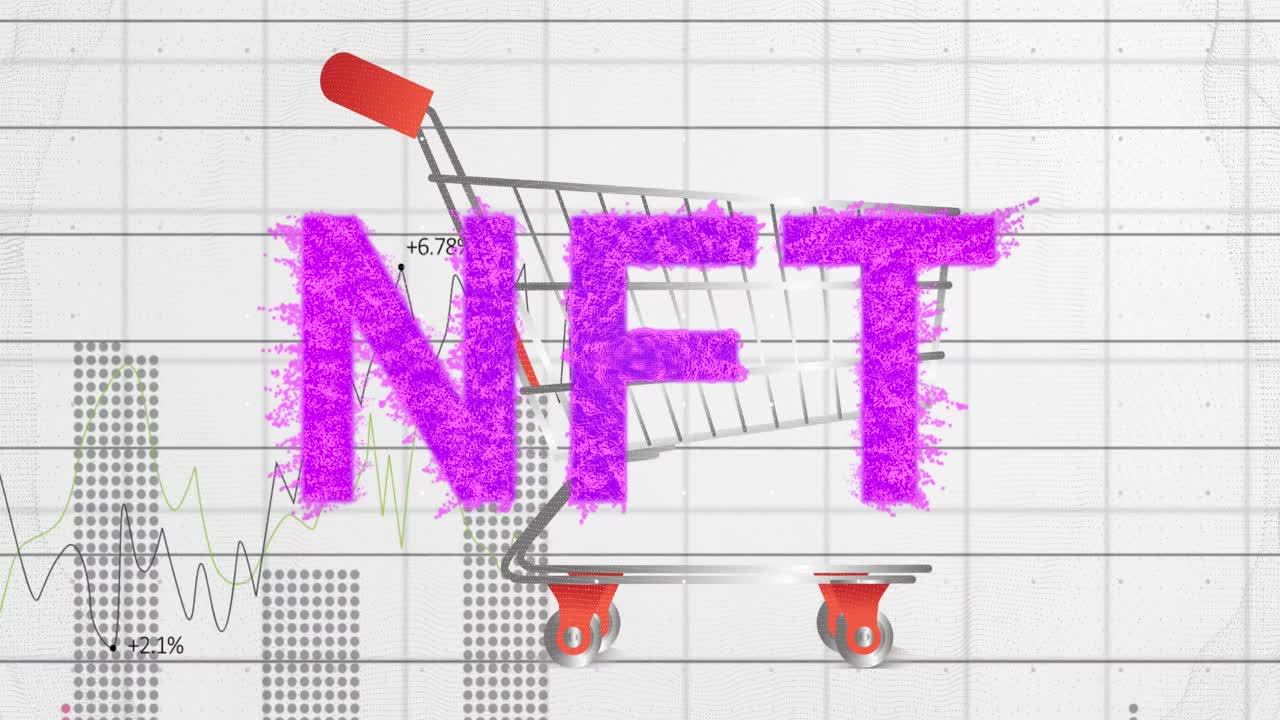 보라색 배경에 추상적인 모양의 디지털 애니메이션