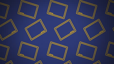 animación de tablero y iconos de tiza en un patrón sin costuras contra el espacio de copia en fondo azul