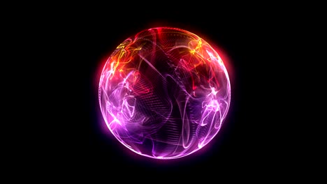 sphere 3d flame ball 4k