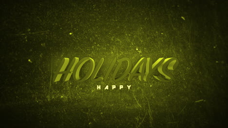 monochrome happy holidays on dark yellow gradient