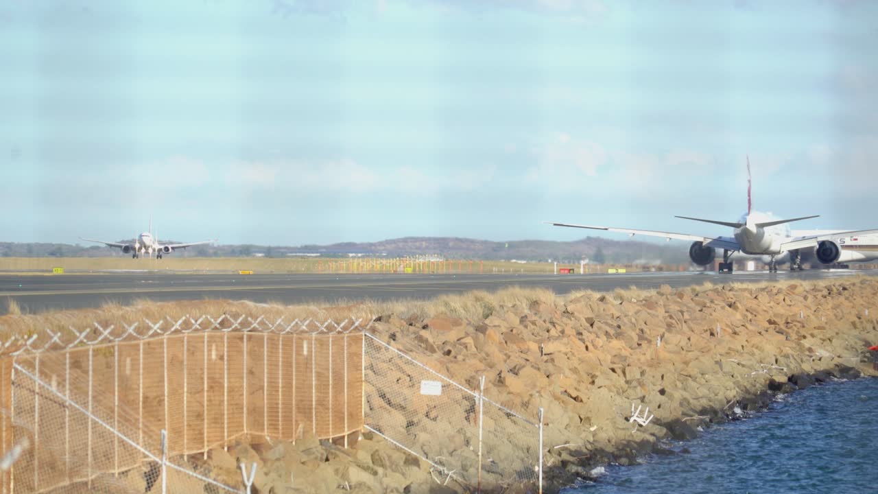 Planes Line up on the runway for Take off