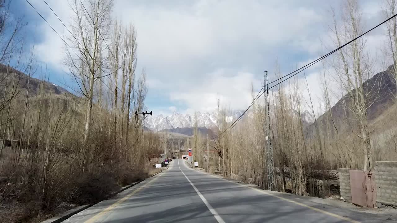 On Ride Shot Of Hunza Valley on Karakoram Highway, Northen Area of Pakistan