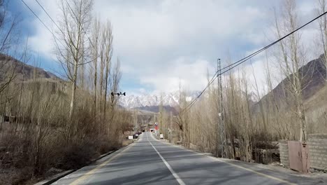 on ride shot of hunza valley on karakoram highway, northen area of pakistan