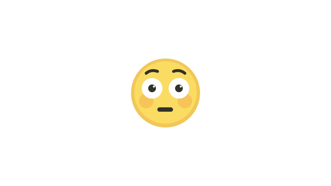Animated Yellow Emoji Face Blinking from Sleepy to Surprised