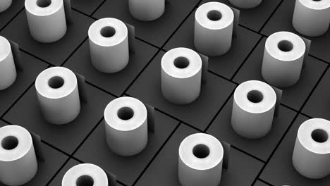 animación 3d. cajas de regalos negras atadas con cinta y sin ella. moviéndose al azar, subiendo y bajando, bucle sin costuras. cerrar