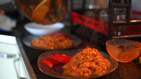 preparing and serving menemen