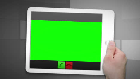 Montage-Eines-Greenscreens-Auf-Einem-Tablet-