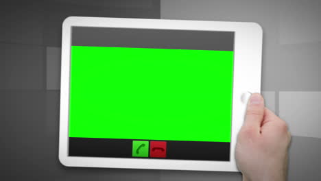 montaje de la pantalla verde en una tableta